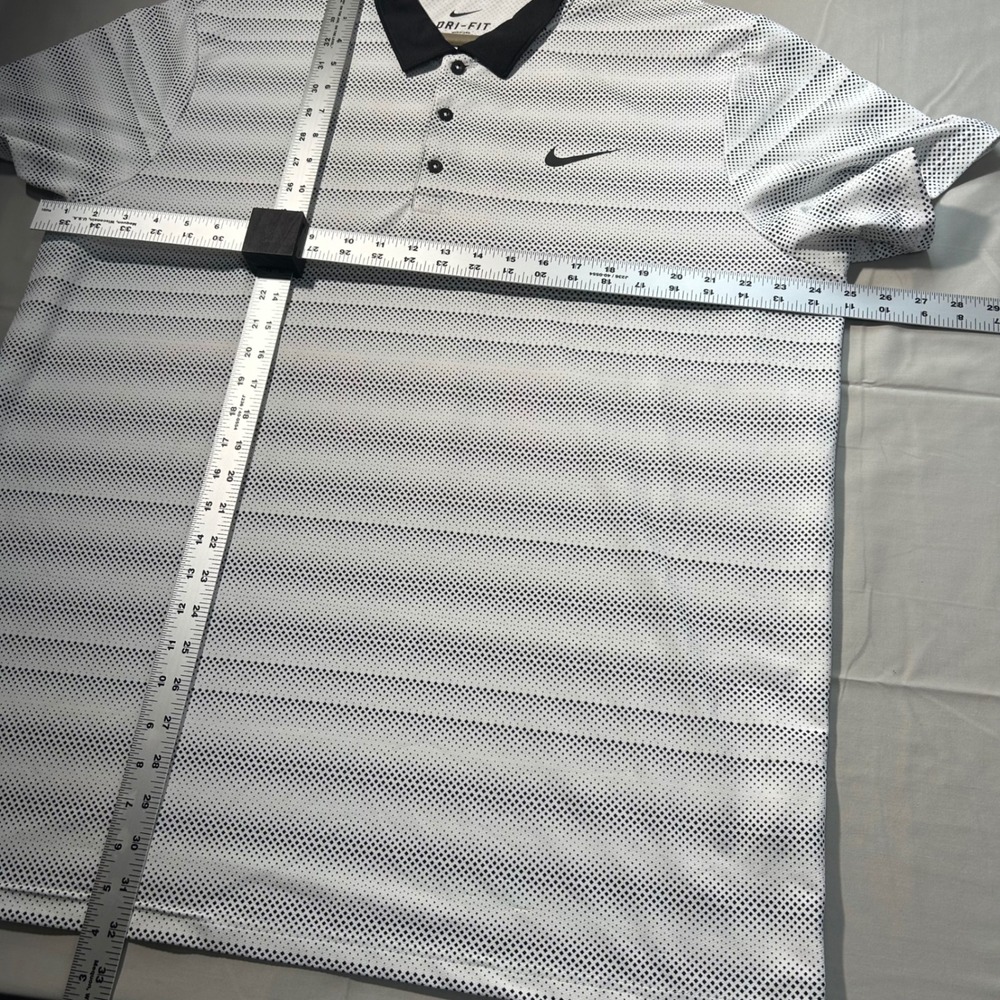 Nike Polo Shirt Dri-FIT Mens XXL White Black Technical Athletic Golf Sporty - Picture 7 of 7